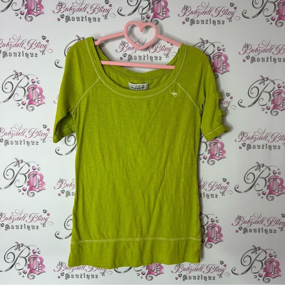 Abercrombie & fitch top strappy cut out sleeve Lime Green Top shirt